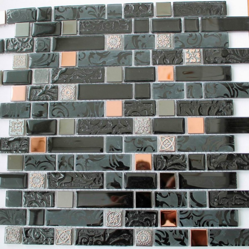  Мозаика Стеклянная Черная DGFW010 производителя Keramograd