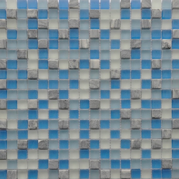 Keramograd коллекция Мозаика стеклянная с камнем элемент Мозаика Стеклянная Синяя GS083