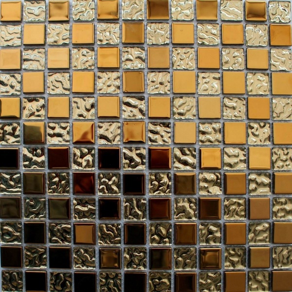Keramograd коллекция Мозаика стеклянная элемент Мозаика Стеклянная Золотая DSA131