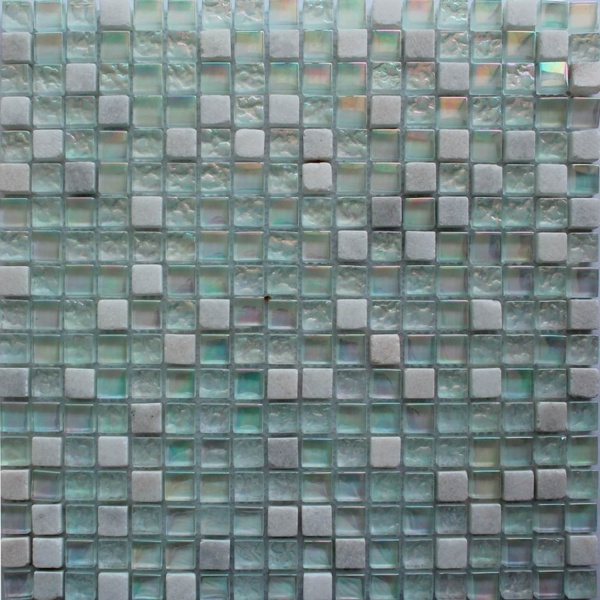 Keramograd коллекция Мозаика стеклянная с камнем элемент Мозаика Стеклянная Белая DGS018