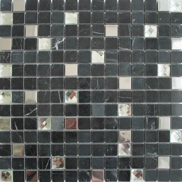 Keramograd коллекция Мозаика из камня элемент Мозаика Каменная Черная P07