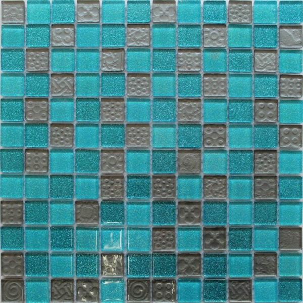 Keramograd коллекция Мозаика стеклянная элемент Мозаика Стеклянная Голубая F4.19.52