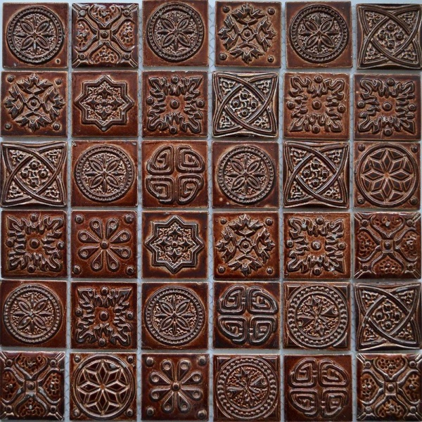 Keramograd коллекция Мозаика керамические вставки элемент Мозаика Керамическая Золотая KG4801