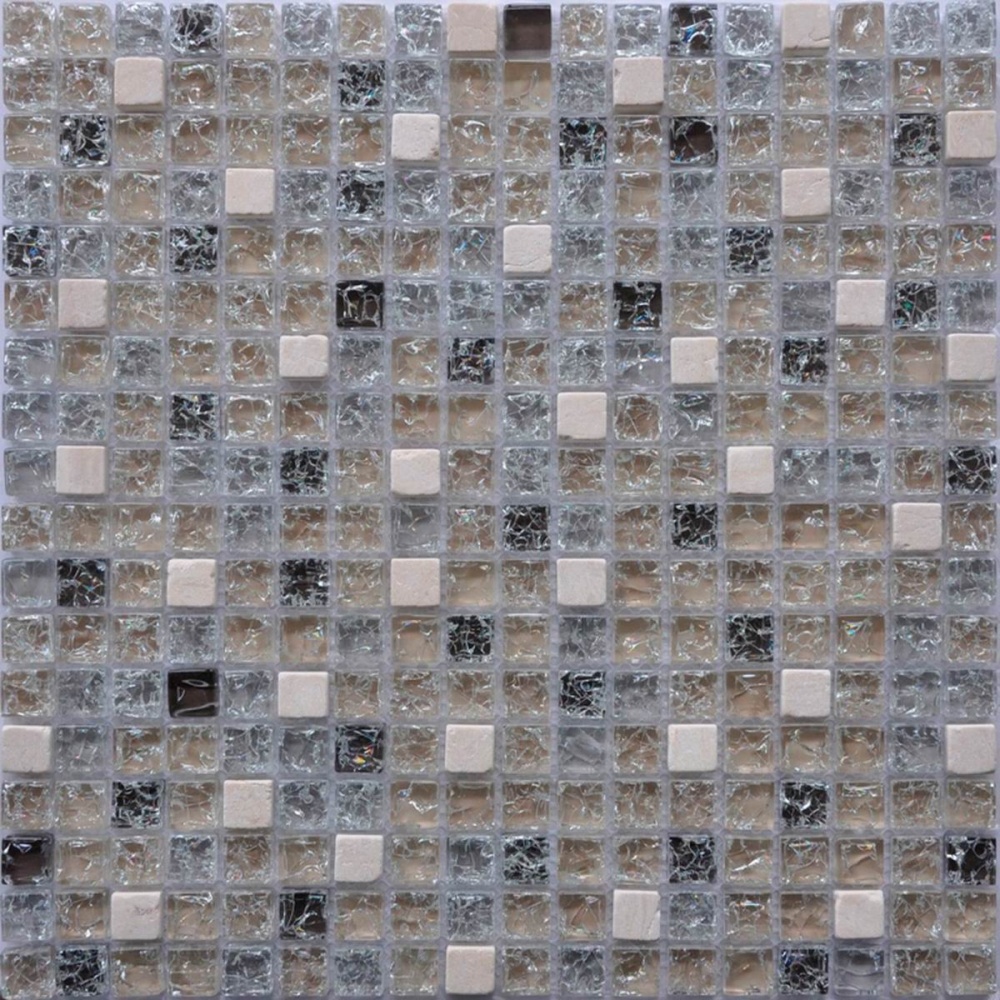  Мозаика Стеклянная Бело-серая GS100B производителя Keramograd