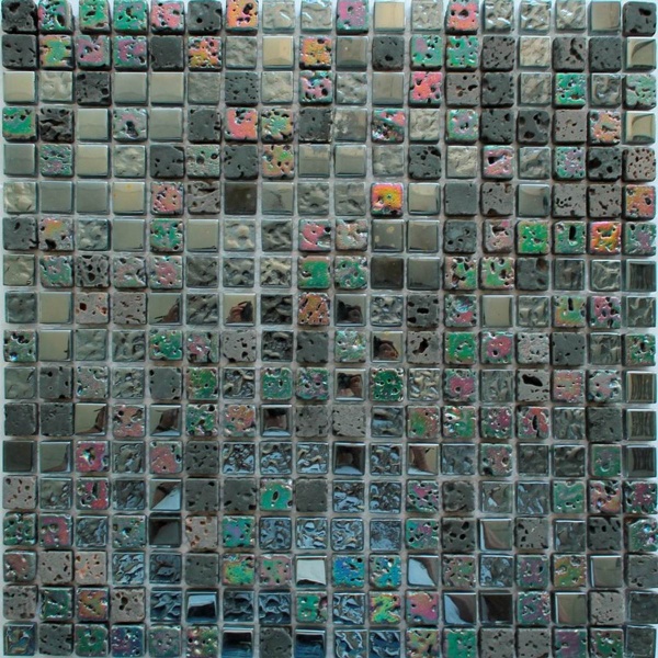 Keramograd коллекция Мозаика стеклянная с камнем элемент Мозаика Стеклянная Черная DGS030