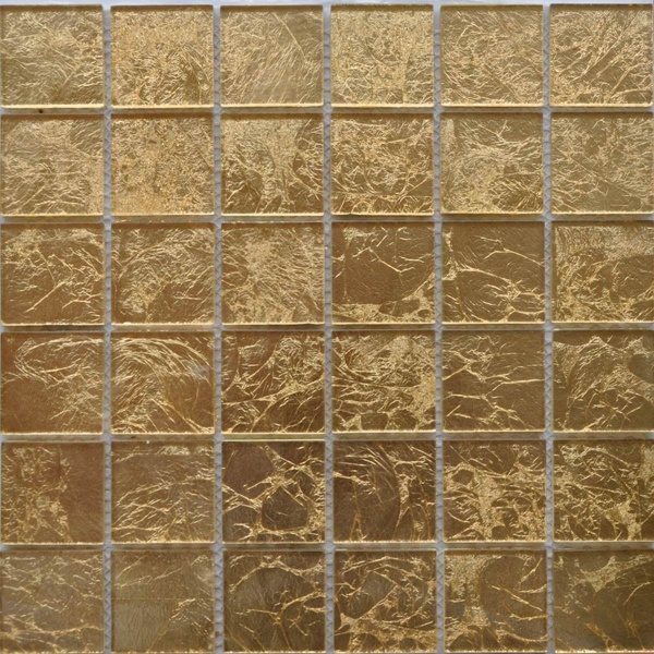 Keramograd коллекция Мозаика стеклянная фольгированная элемент Мозаика Стеклянная Золотая ST031