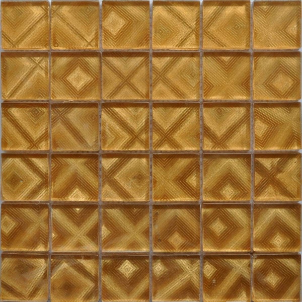 Keramograd коллекция Мозаика стеклянная фольгированная элемент Мозаика Стеклянная Золотая ST062