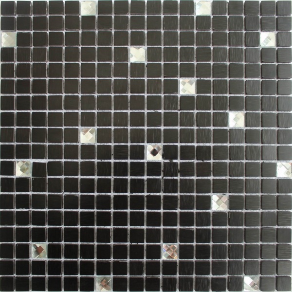 Keramograd коллекция Мозаика стеклянная фольгированная элемент Мозаика Черная LP03C