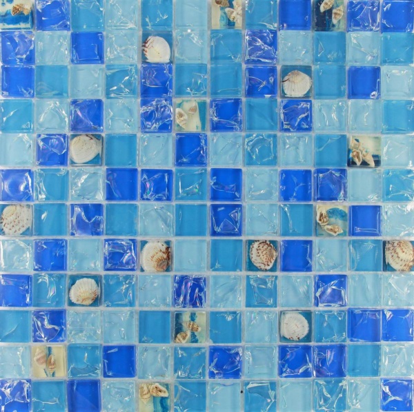 Keramograd коллекция Мозаика стеклянная элемент Мозаика Стеклянная Голубая SZ022