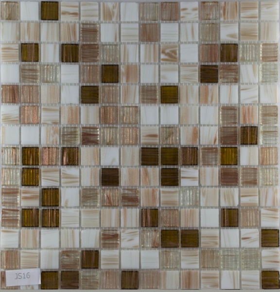 Keramograd коллекция Мозаика стеклянная, зеркальная элемент Мозаика Стеклянная Бежевая светлая JS16