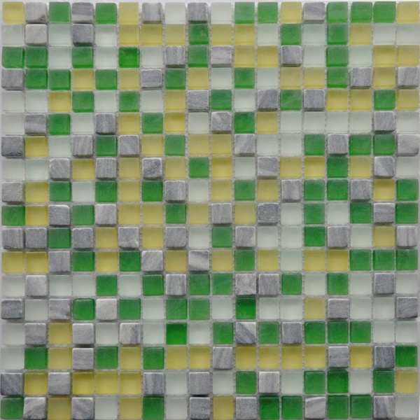 Keramograd коллекция Мозаика стеклянная с камнем элемент Мозаика Стеклянная Зеленая GS084