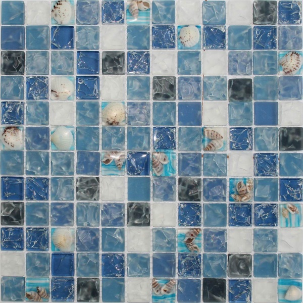 Keramograd коллекция Мозаика стеклянная элемент Мозаика Стеклянная Голубая SZ002