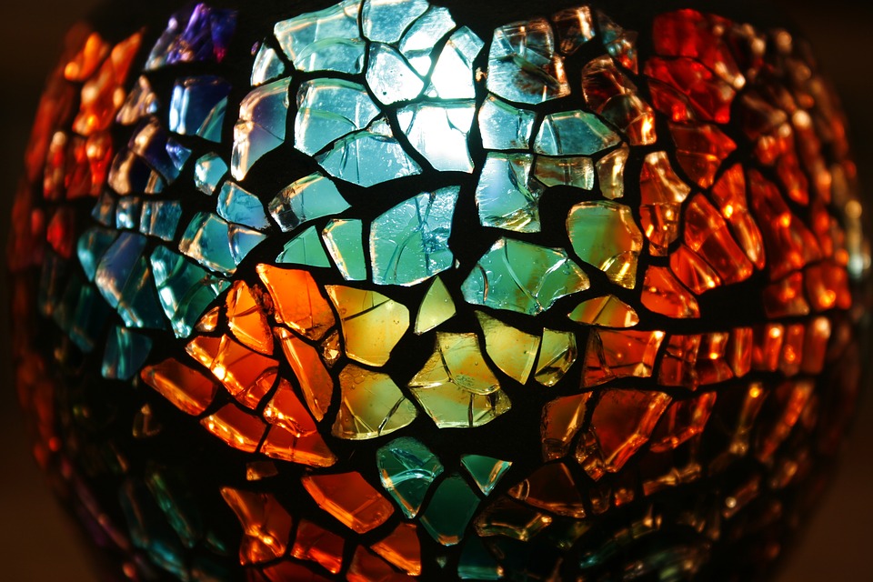 Мозаика, светильник, стеклянный декор